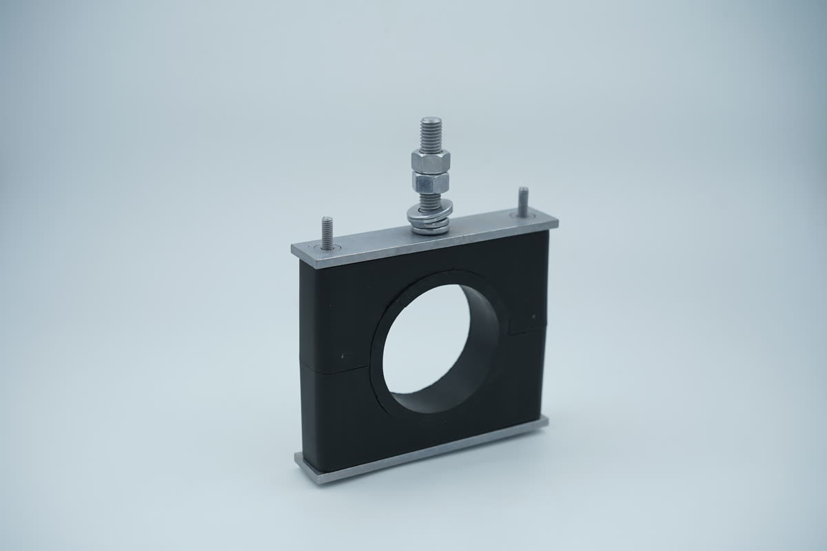 Light series PA66 nylon pipe clamp front view for wind turbine control lines